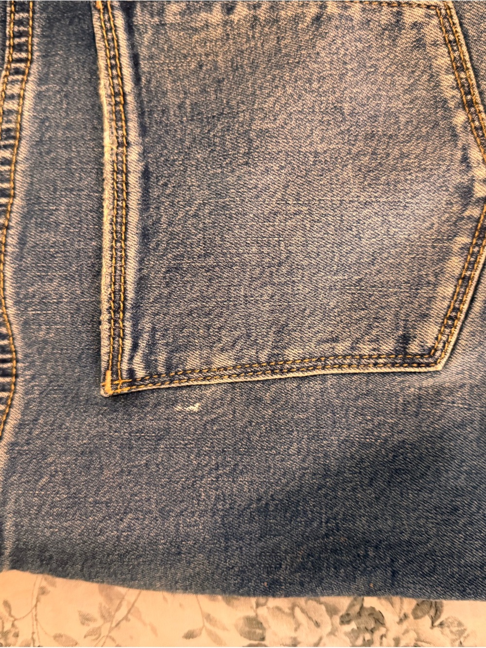 Universal Thread Denim Overalls in Dark Blue with Orange Accents - Picture 6 of 10